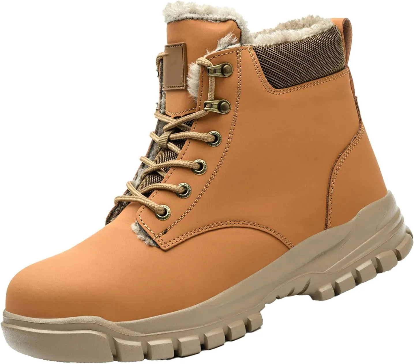Men's Work Boots Soft Toe Hiking Sneakers Fur Lined Ankle Boot Womens Working Shoes Winter Winter Backpacking Snow Botas Warm Water Hike Grounded Footwear