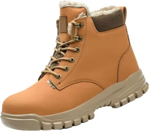 Men's Work Boots Soft Toe Hiking Sneakers Fur Lined Ankle Boot Womens Working Shoes Winter Winter Backpacking Snow Botas Warm Water Hike Grounded Footwear