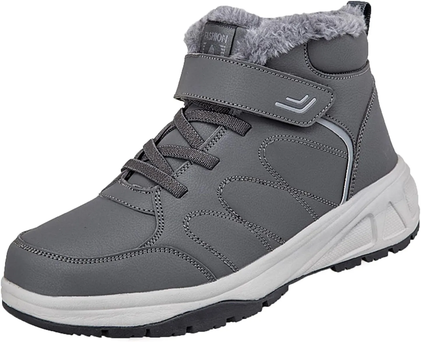 Men's Work Boots Steel Toe Hiking Sneakers Warm Fur Lined Working Shoes for Women Nonslip Waterproof Platform Shoes Work Hike Grounded Footwear