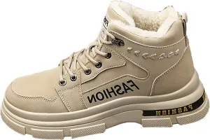 Mens Work Boots Wide Width Hiking Sneakers Zip Up Fur Lined Womens Workout Shoes with Zipper Waterproof Platform Botas Slip Resistant Hike Grounded Footwear