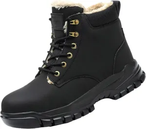 Men's Work Boots with Zipper Hiking Sneakers Boot with Comfort Women Safety Toe Shoes with Zipper Waterproof Outdoor Shoes Leather Comfortable Hike Grounded Footwear