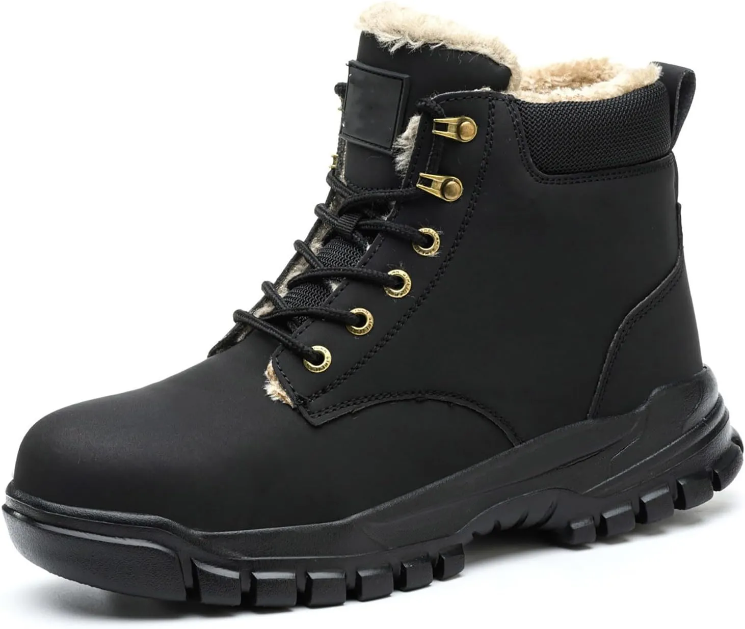 Men's Work Boots with Zipper Hiking Sneakers Boot with Comfort Women Safety Toe Shoes with Zipper Waterproof Outdoor Shoes Leather Comfortable Hike Grounded Footwear