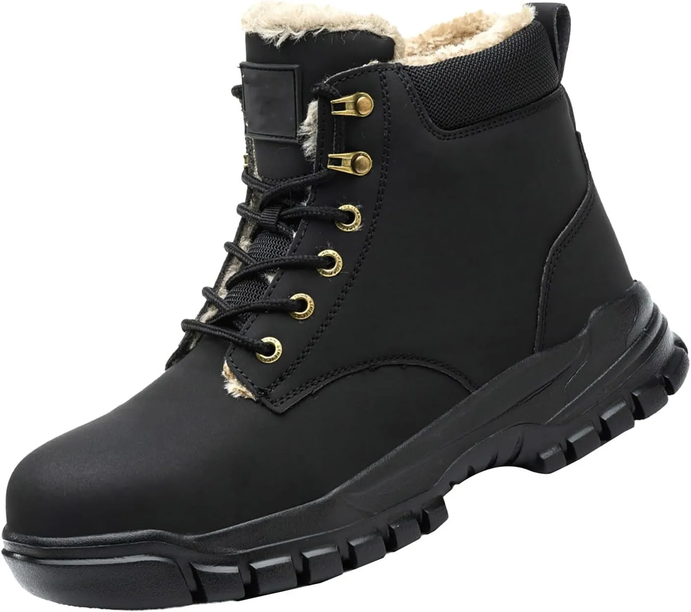 Men's Work Boots with Zipper Hiking Sneakers Boot with Comfort Women Safety Toe Shoes with Zipper Waterproof Outdoor Shoes Leather Comfortable Hike Grounded Footwear
