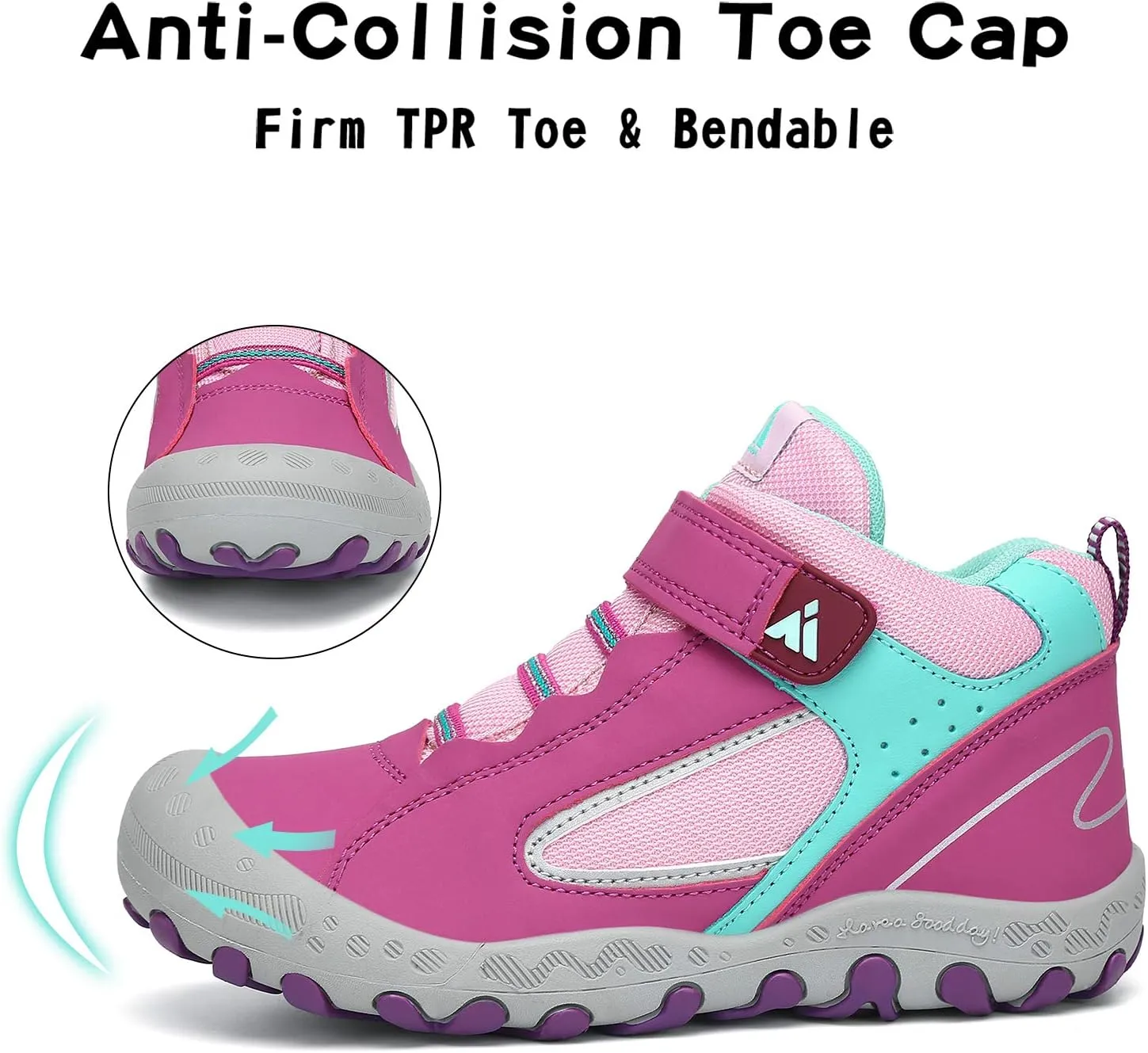 Mishansha Boys Girls Hiking Shoes Kids Anti Collision Hiking Boots Non Slip Sneakers Outdoor Trekking Walking Climbing Running