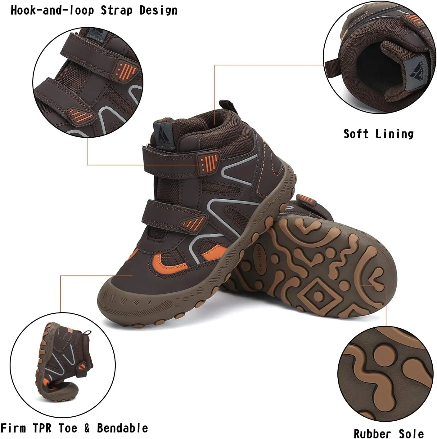 Mishansha Boys Girls Hiking Shoes Kids Anti Collision Hiking Boots Non Slip Sneakers Outdoor Trekking Walking Climbing Running