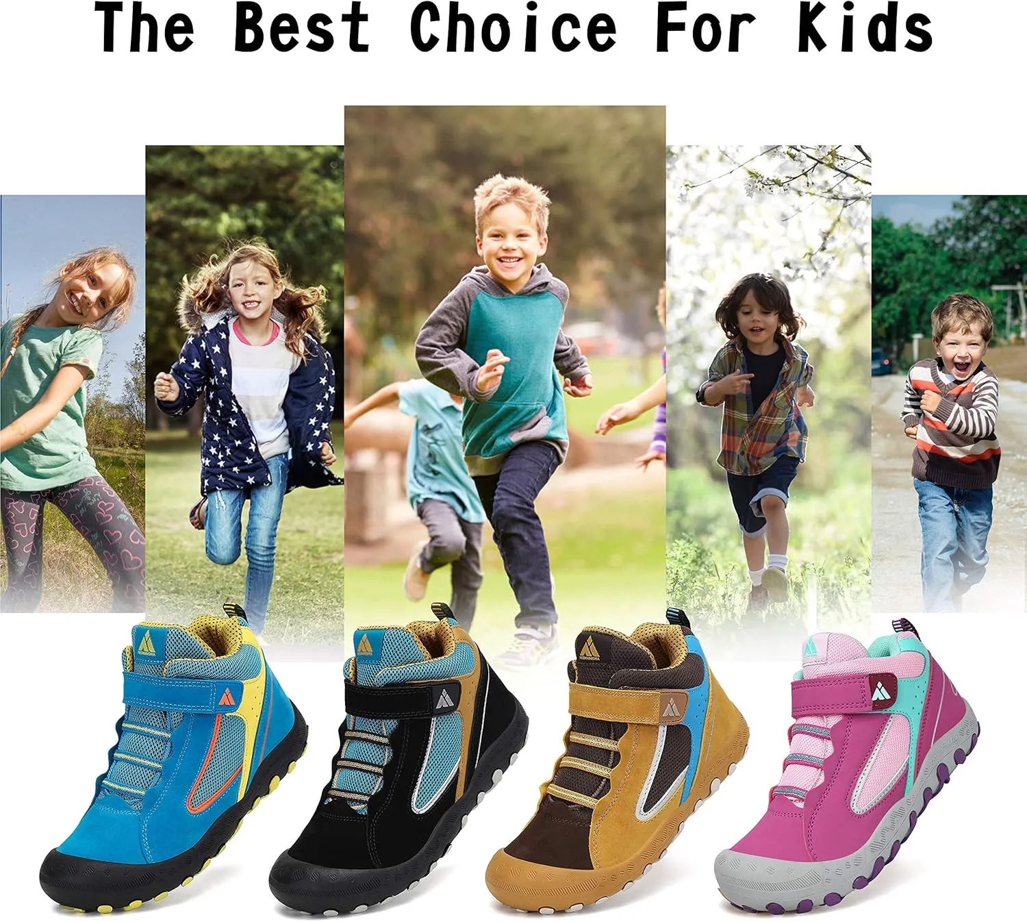 Mishansha Boys Girls Hiking Shoes Kids Anti Collision Hiking Boots Non Slip Sneakers Outdoor Trekking Walking Climbing Running