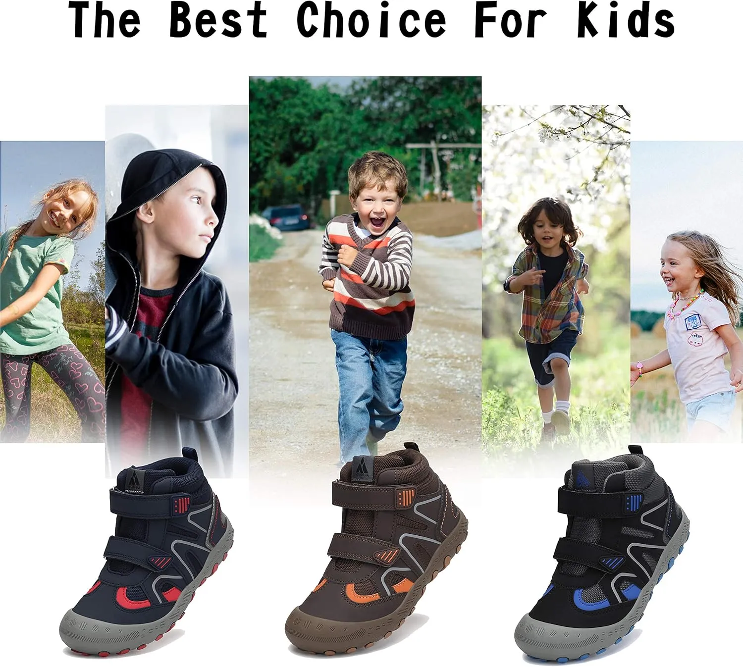 Mishansha Boys Girls Hiking Shoes Kids Anti Collision Hiking Boots Non Slip Sneakers Outdoor Trekking Walking Climbing Running
