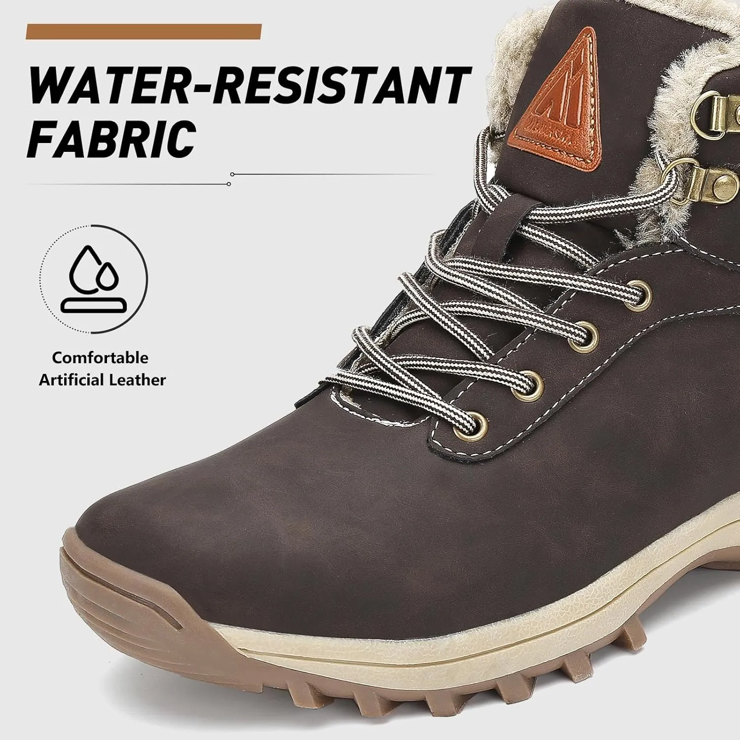 Mishansha Winter Boots for Men Women Waterproof Snow Boots Warm Lined Non Slip Hiking Boot