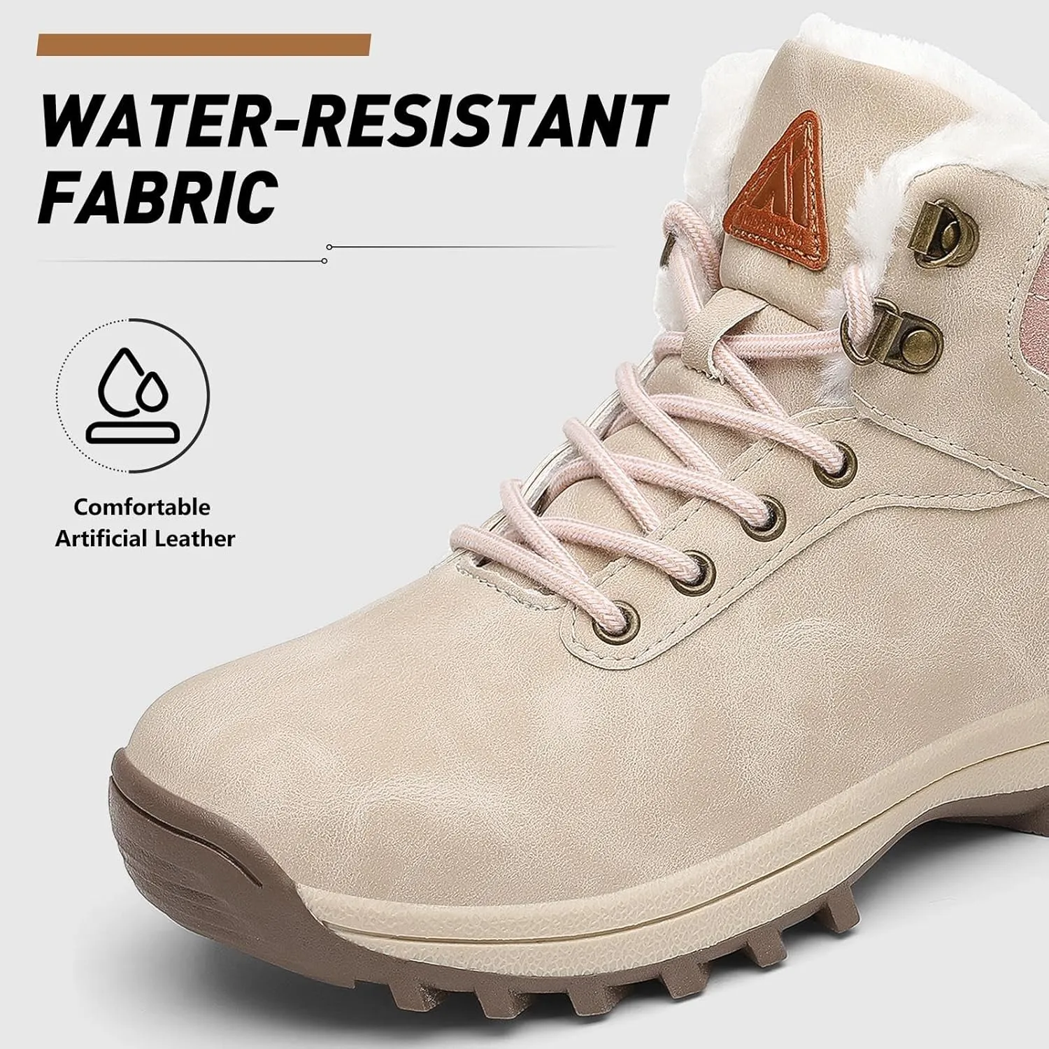 Mishansha Winter Boots for Men Women Waterproof Snow Boots Warm Lined Non Slip Hiking Boot