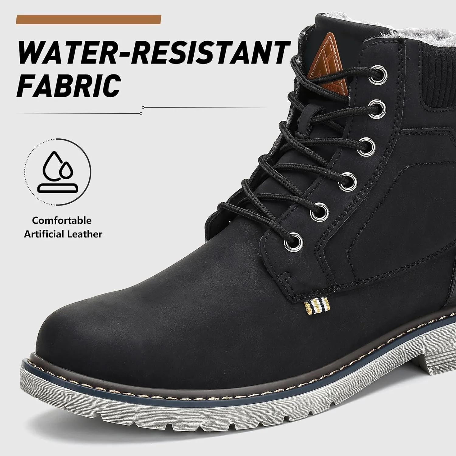 Mishansha Winter Boots for Men Women Waterproof Snow Boots Warm Lined Non Slip Hiking Boot