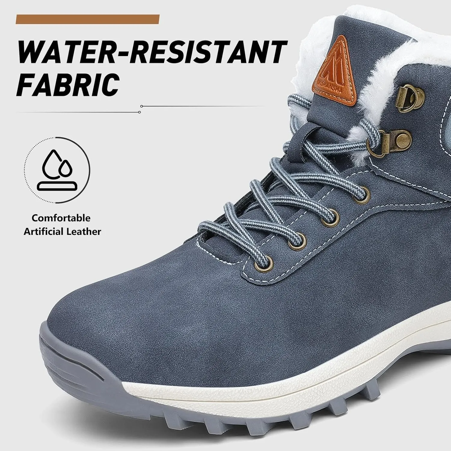 Mishansha Winter Boots for Men Women Waterproof Snow Boots Warm Lined Non Slip Hiking Boot