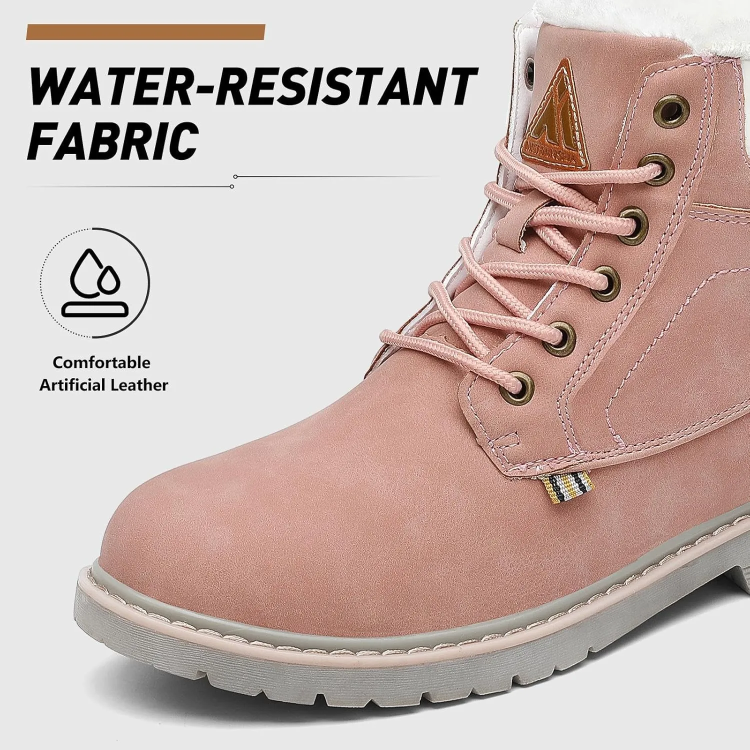 Mishansha Winter Boots for Men Women Waterproof Snow Boots Warm Lined Non Slip Hiking Boot