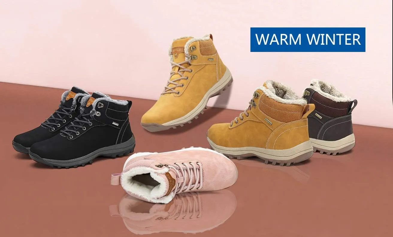 Mishansha Winter Boots for Men Women Waterproof Snow Boots Warm Lined Non Slip Hiking Boot