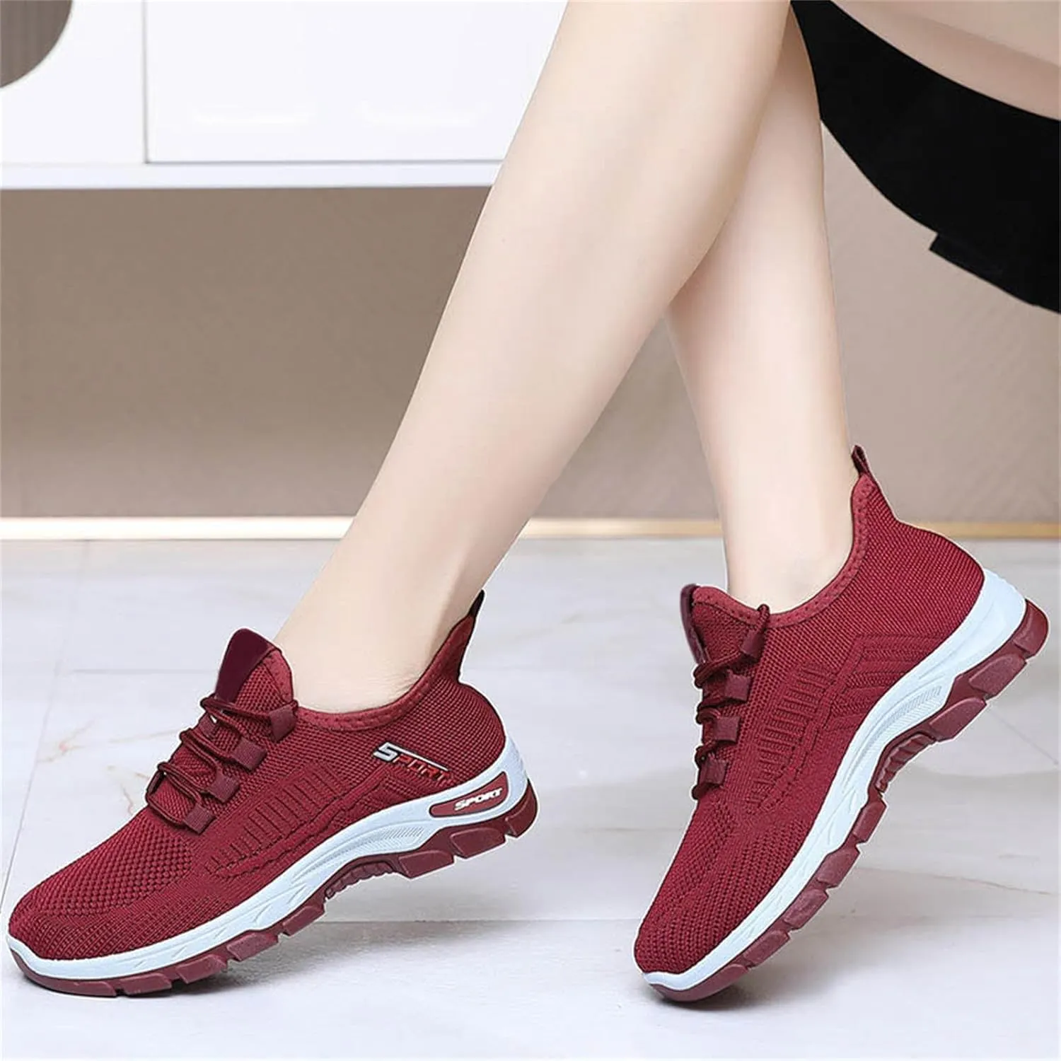 Mmoneyake Womens Slip On Sneakers Lightweight Tennis Shoes Non Slip Gym Workout Shoes Breathable Mesh Walking Sneakers Wide Toe Box Shoe Wide Width Sneaker Work Shopping Travel