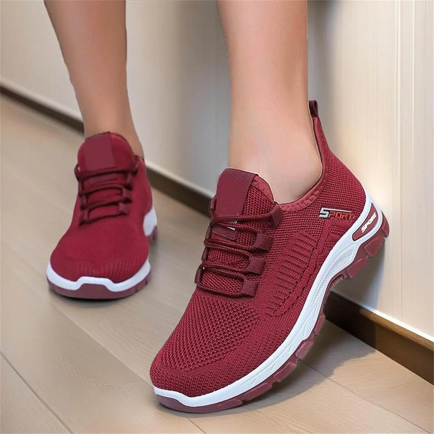 Mmoneyake Womens Slip On Sneakers Lightweight Tennis Shoes Non Slip Gym Workout Shoes Breathable Mesh Walking Sneakers Wide Toe Box Shoe Wide Width Sneaker Work Shopping Travel