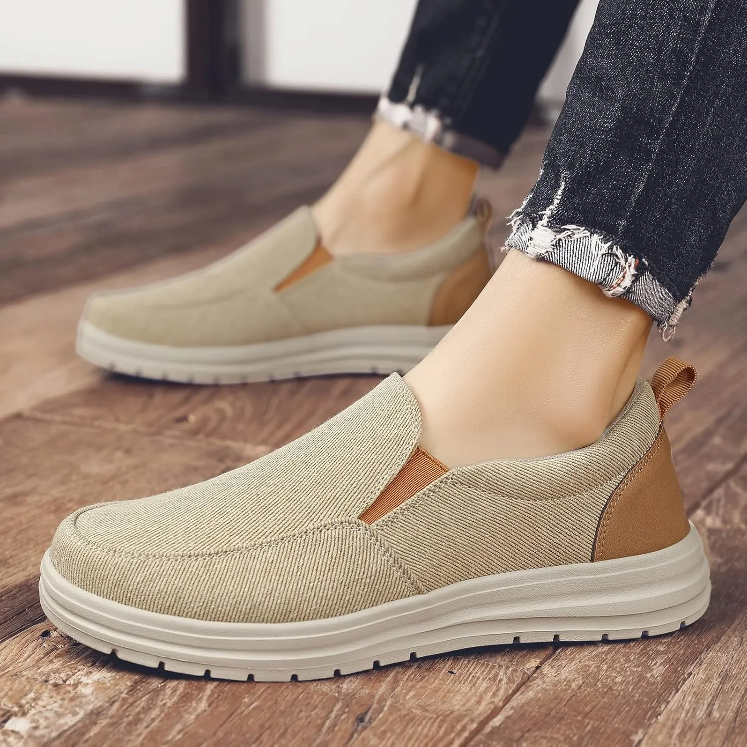 Moodeng Men's Slip on Loafers Lightweight Causal Shoes Comfortable Boat Shoes Outdoor Driving Shoes