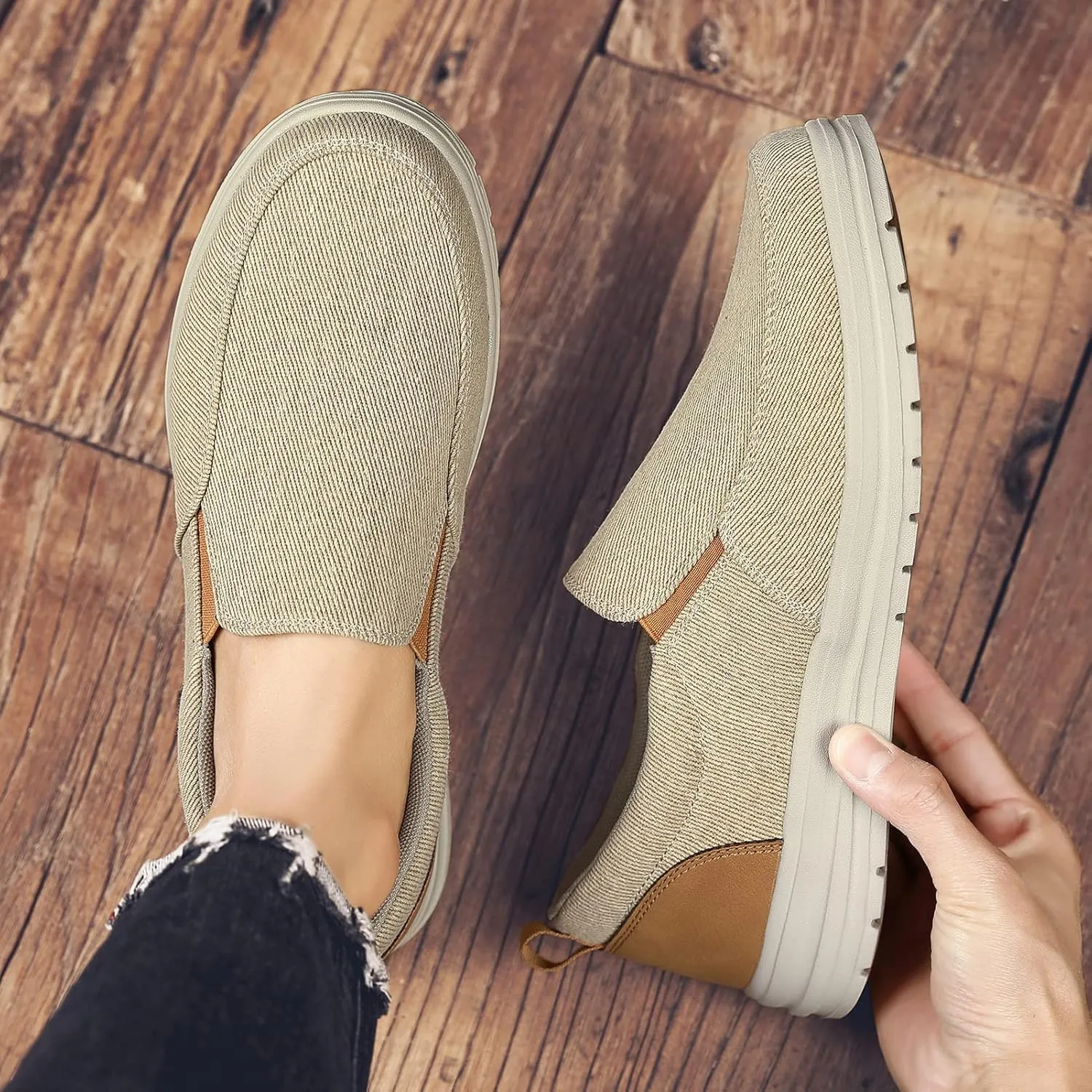 Moodeng Men's Slip on Loafers Lightweight Causal Shoes Comfortable Boat Shoes Outdoor Driving Shoes