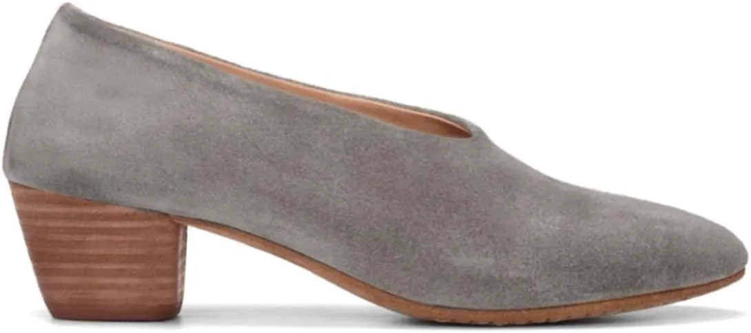 MOOMMO Women Chunky Stacked Heel Loafers Suede Round Toe Loafer Pumps Vintage 2 inch Block Heel Dress Shoes Slip on Closed Toe Loafer Heels Office Ladies Casual Comfort Cute Retro 4-11 M US