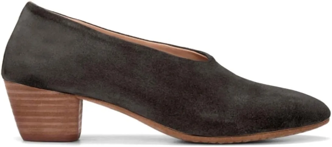 MOOMMO Women Chunky Stacked Heel Loafers Suede Round Toe Loafer Pumps Vintage 2 inch Block Heel Dress Shoes Slip on Closed Toe Loafer Heels Office Ladies Casual Comfort Cute Retro 4-11 M US