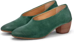MOOMMO Women Chunky Stacked Heel Loafers Suede Round Toe Loafer Pumps Vintage 2 inch Block Heel Dress Shoes Slip on Closed Toe Loafer Heels Office Ladies Casual Comfort Cute Retro 4-11 M US