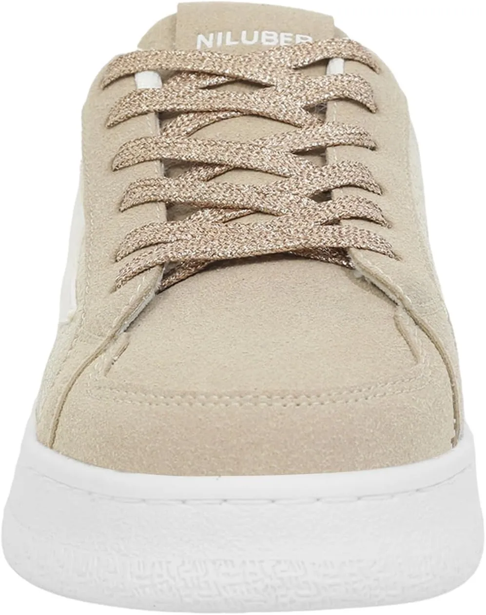 Niluber Star Sneakers for Women Low Top Comfortable Cushioned White Gold Sliver Leopard Platform Sneakers Lace Up Red Glitter Platform Party Shoes