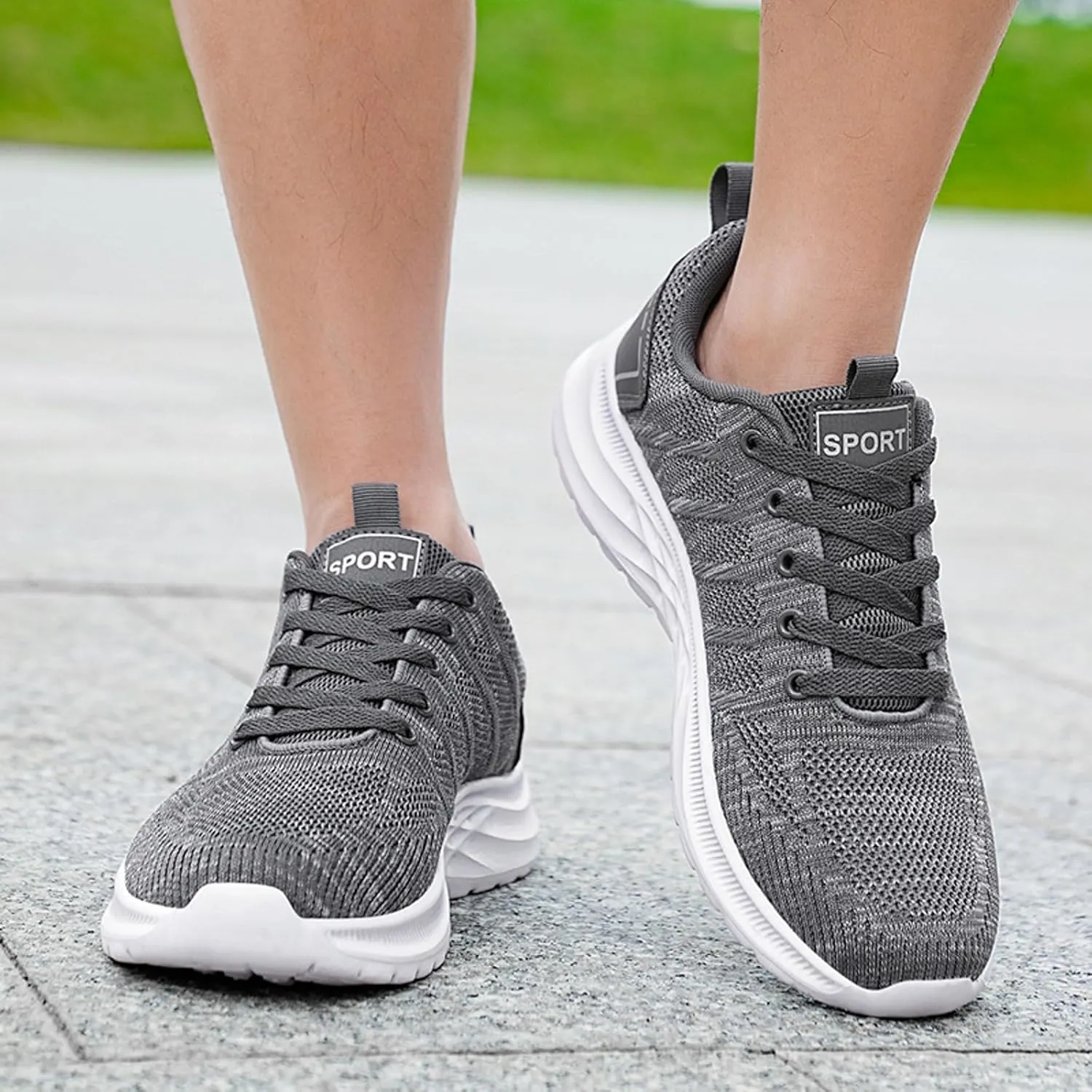 Non Slip Work Sport Shoes for Men Recovery Air Athletic Running Tennis Shoe Lightweight Diabetic Shoes for Men