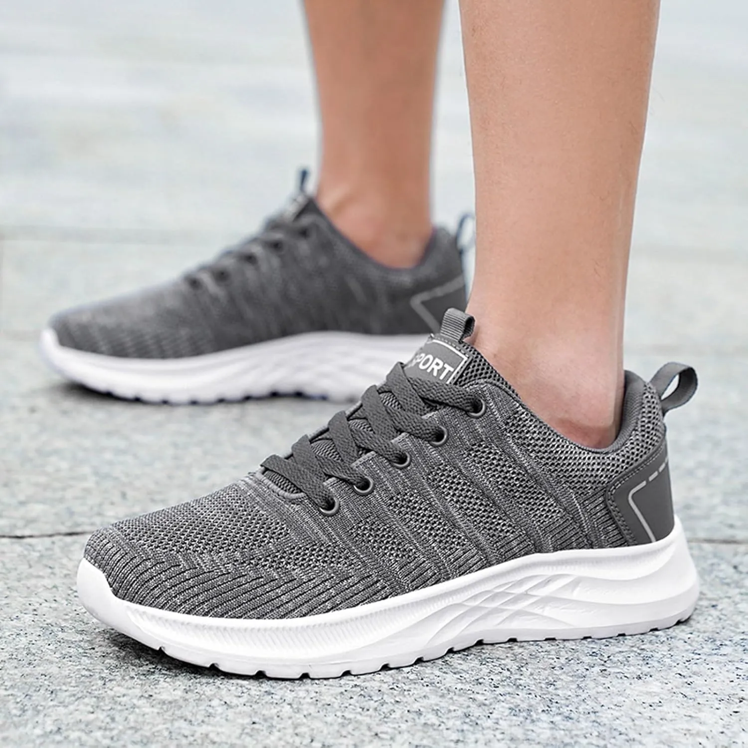 Non Slip Work Sport Shoes for Men Recovery Air Athletic Running Tennis Shoe Lightweight Diabetic Shoes for Men