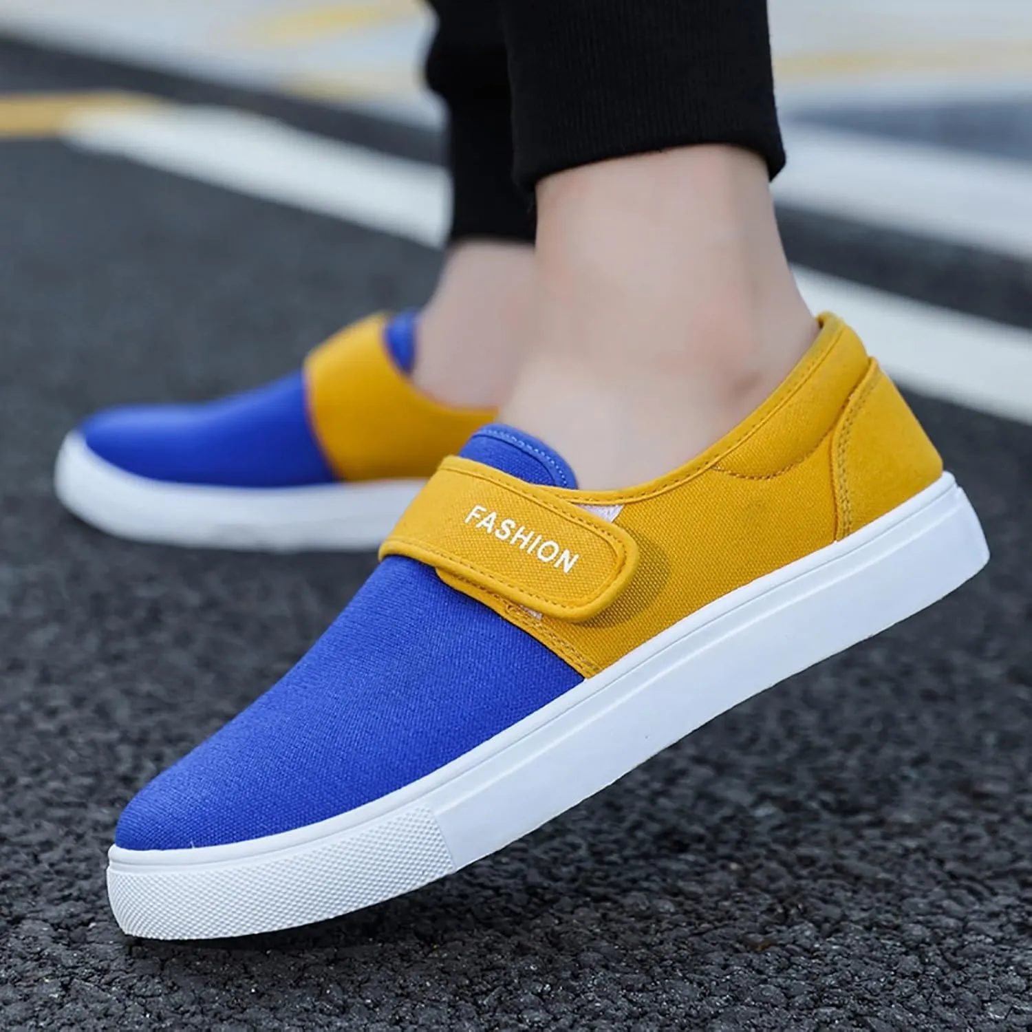 Non Slip Work Sport Shoes for Men Slip On Lightweight Breathable Fashion Sneaker Arch Support Plantar Fasciitis