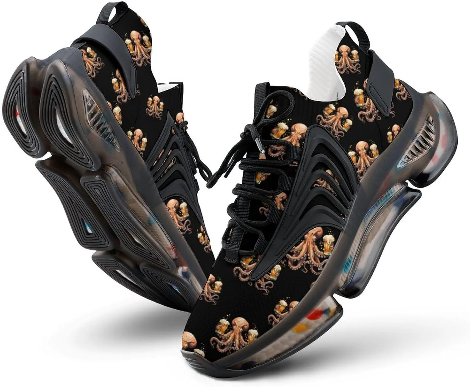 Octopus with Beers Men's Running Shoes Lightweight Walking Shoe Breathable Sneaker
