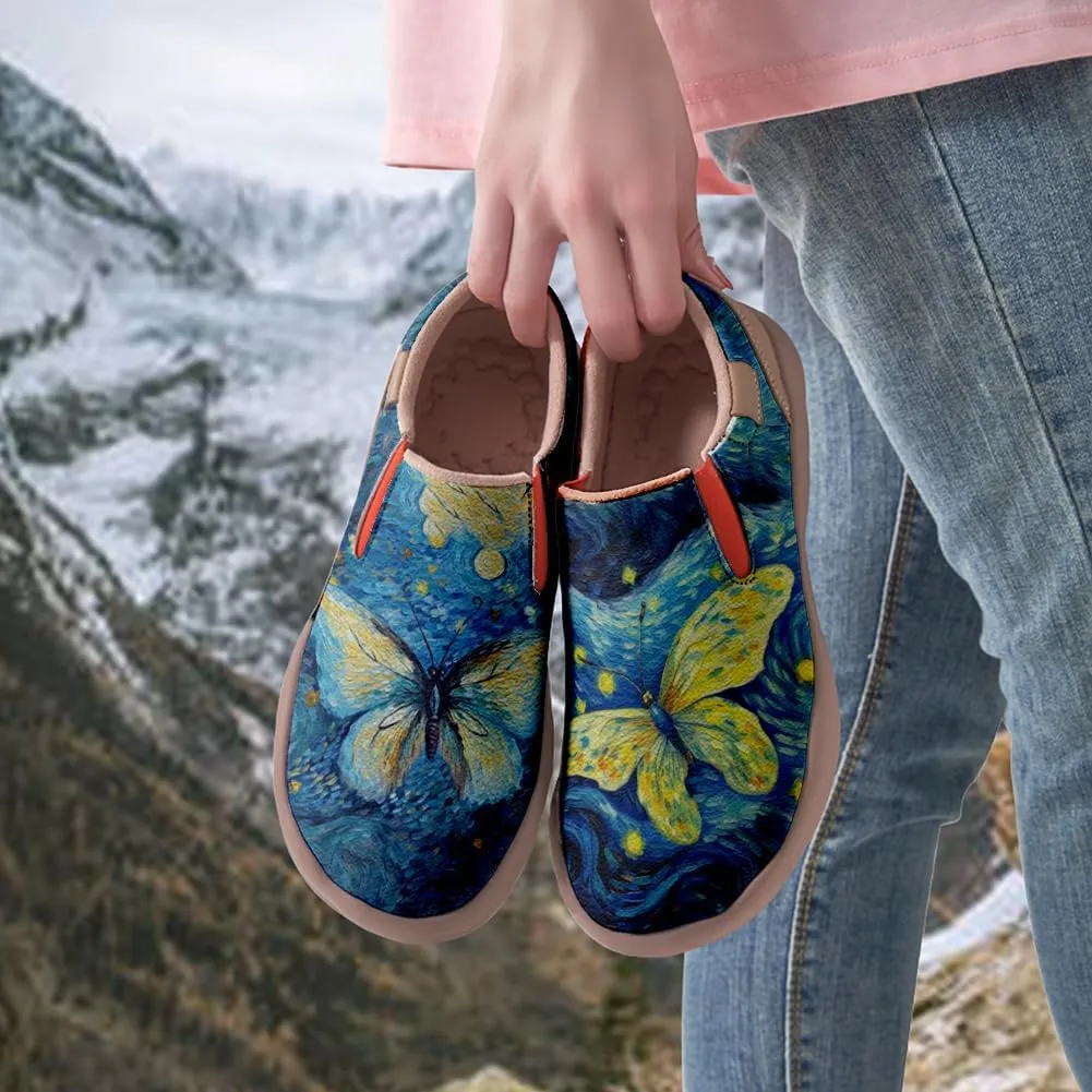 Onehorse Women's Slip-On Walking Casual Loafers Comfortable Painted Travel Shoes