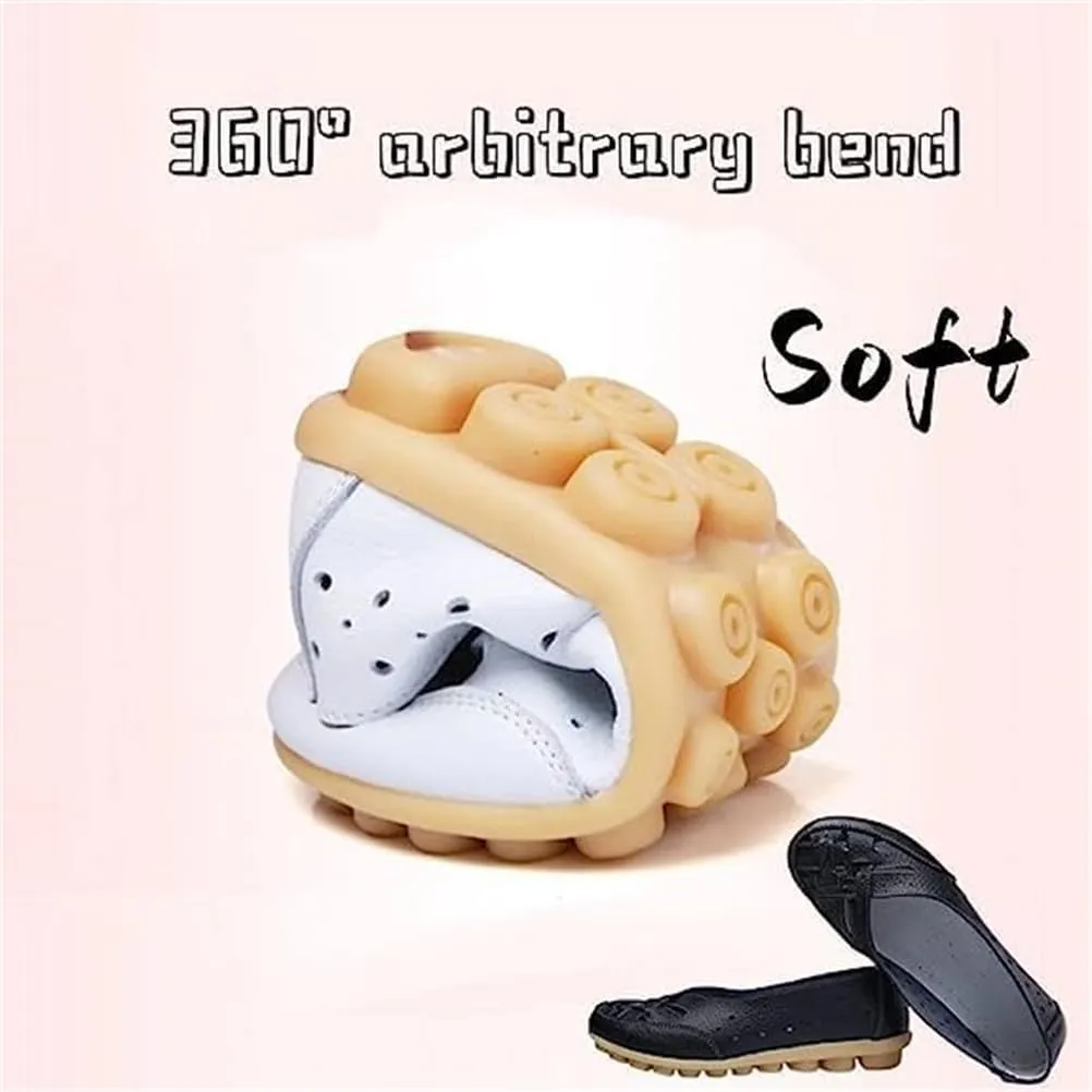 Orthopedic Loafers in Breathable Leather Casual Slip-On Hands-Free Flat Loafer Flats Sandals Slip-On Cutout