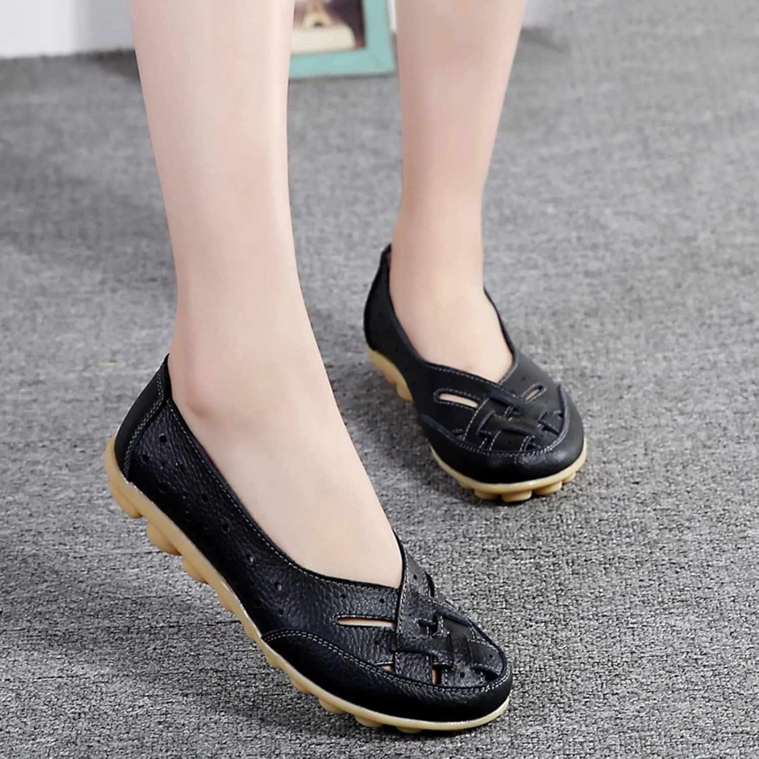 Orthopedic Loafers in Breathable Leather, Wide Size Casual Leather Orthopedic Sandals, Orthopedic Shoes for Women
