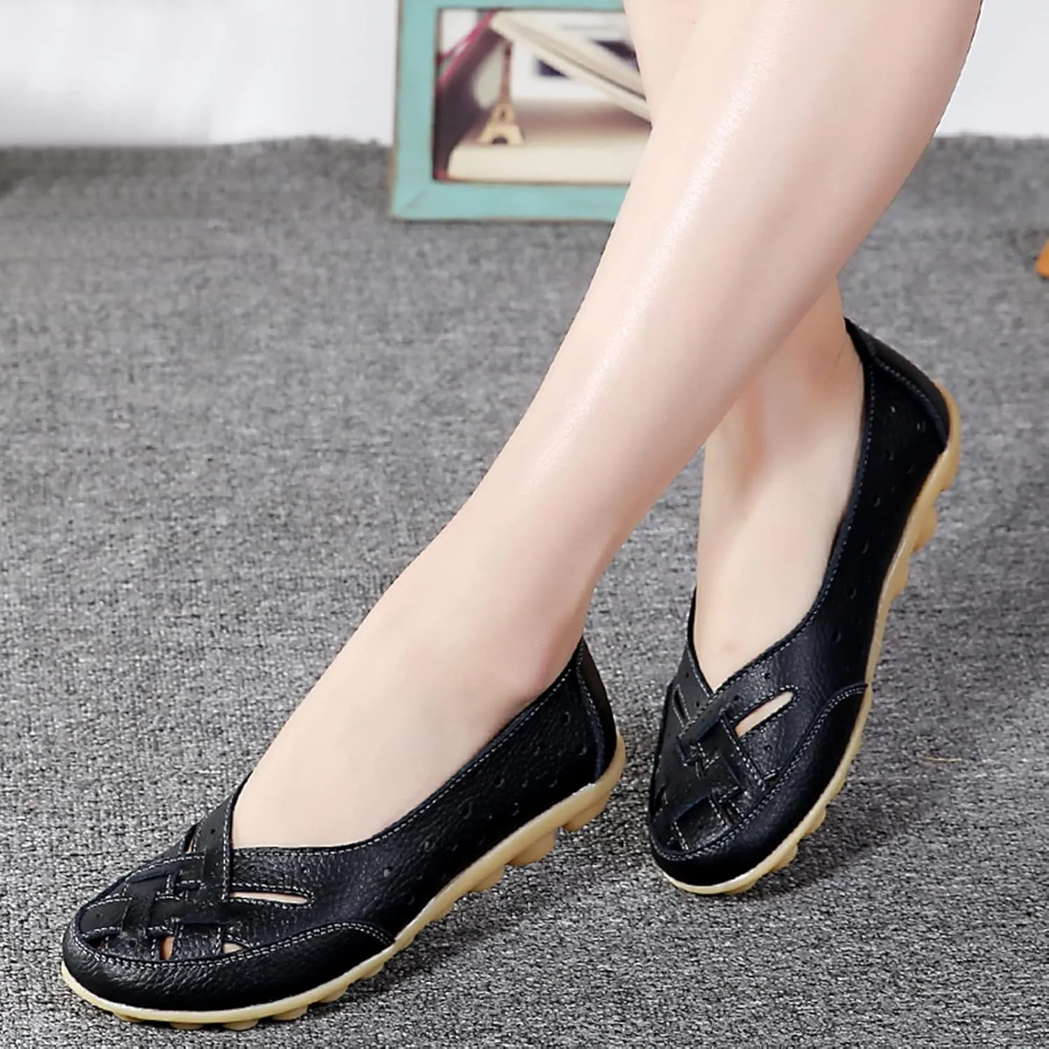 Orthopedic Loafers in Breathable Leather, Wide Size Casual Leather Orthopedic Sandals, Orthopedic Shoes for Women