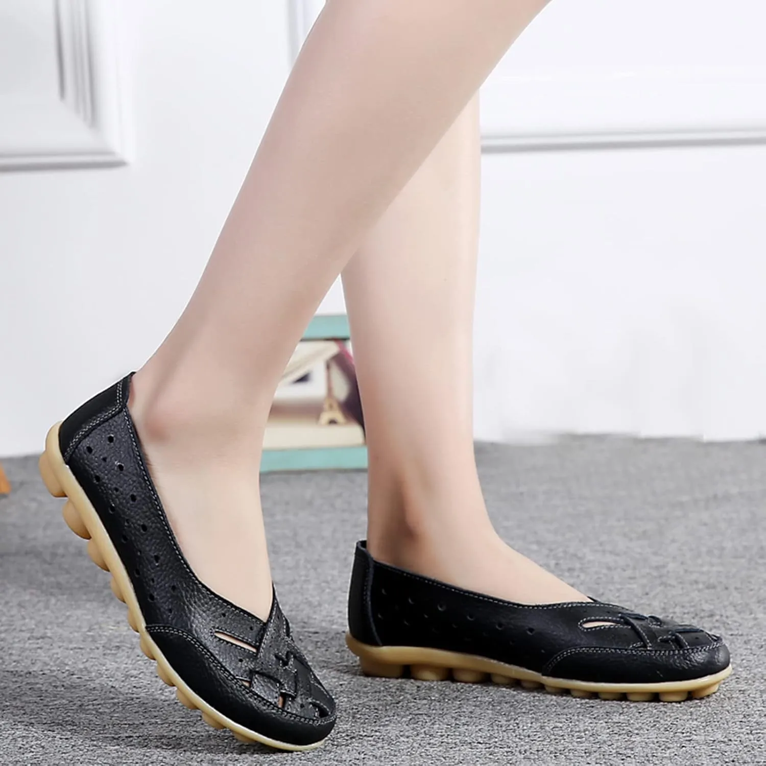 Orthopedic Loafers in Breathable Leather, Wide Size Casual Leather Orthopedic Sandals, Orthopedic Shoes for Women
