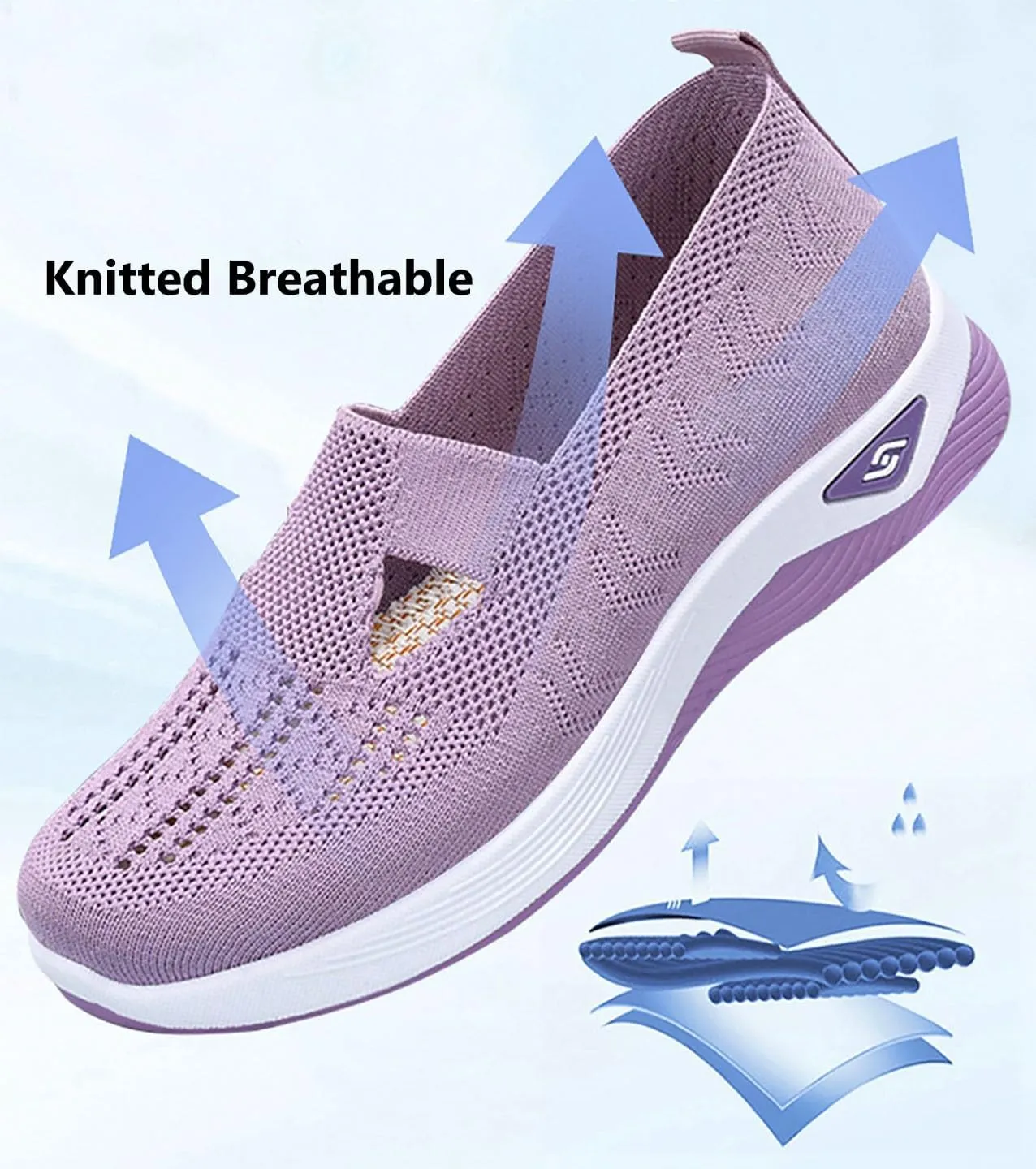 Orthopedic Sneakers for Women Air Cushioned Orthopedic Skateboarding Shoes Walking Shoes Woven Breathable Soft Sole Shoes Arch Support Platform Orthopedic Sneakers