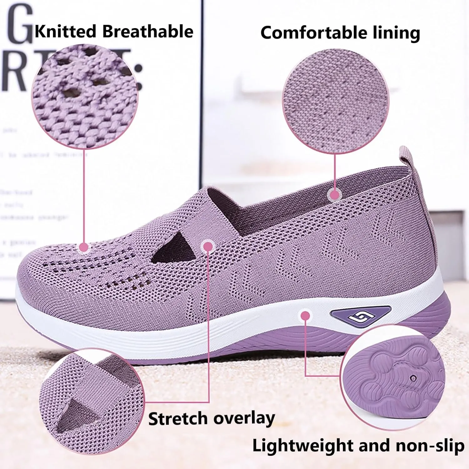 Orthopedic Sneakers for Women Air Cushioned Orthopedic Skateboarding Shoes Walking Shoes Woven Breathable Soft Sole Shoes Arch Support Platform Orthopedic Sneakers