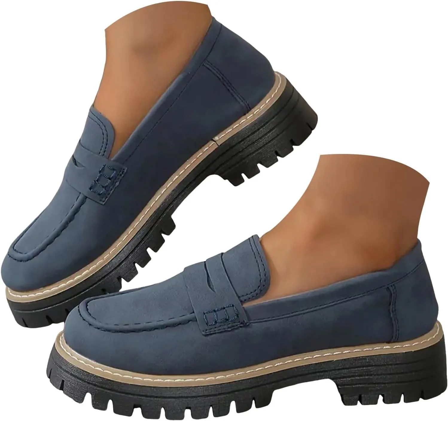 Orthoture-Orthopedic Platform Loafers Casual Dress Work Loafers Comfortable Women's Lightweight Loafers Slip-On Walking Shoes