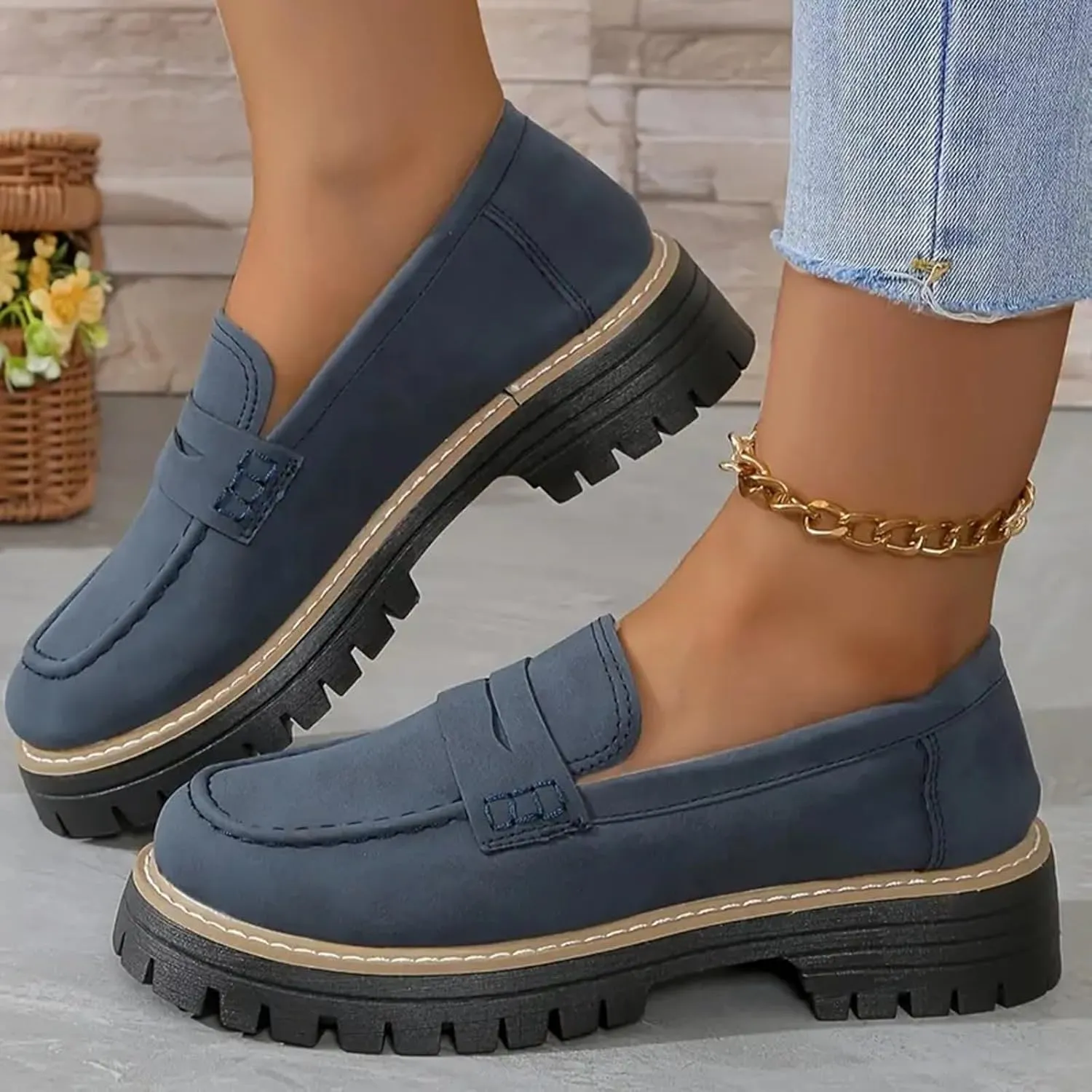 Orthoture-Orthopedic Platform Loafers Casual Dress Work Loafers Comfortable Women's Lightweight Loafers Slip-On Walking Shoes