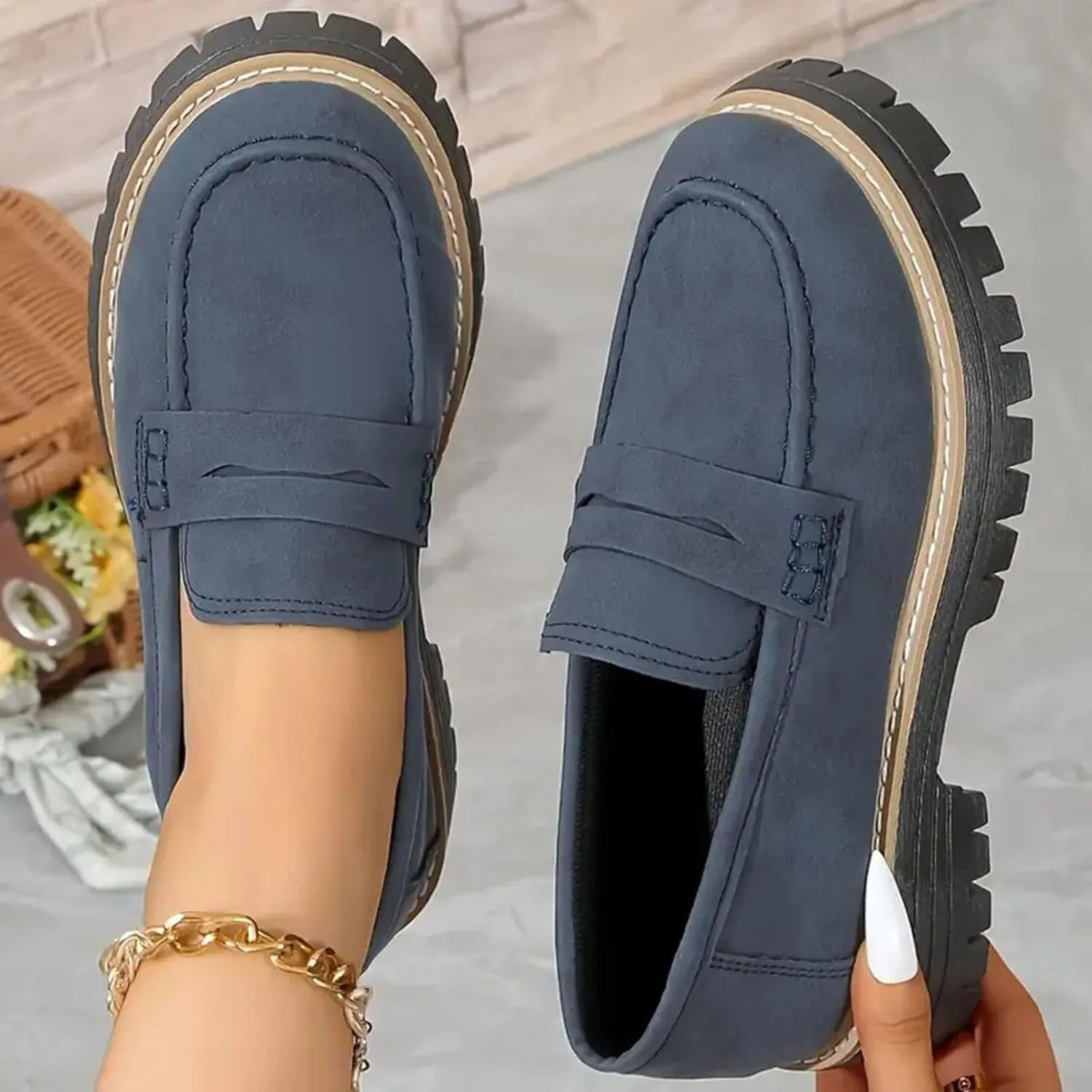 Orthoture-Orthopedic Platform Loafers Casual Dress Work Loafers Comfortable Women's Lightweight Loafers Slip-On Walking Shoes