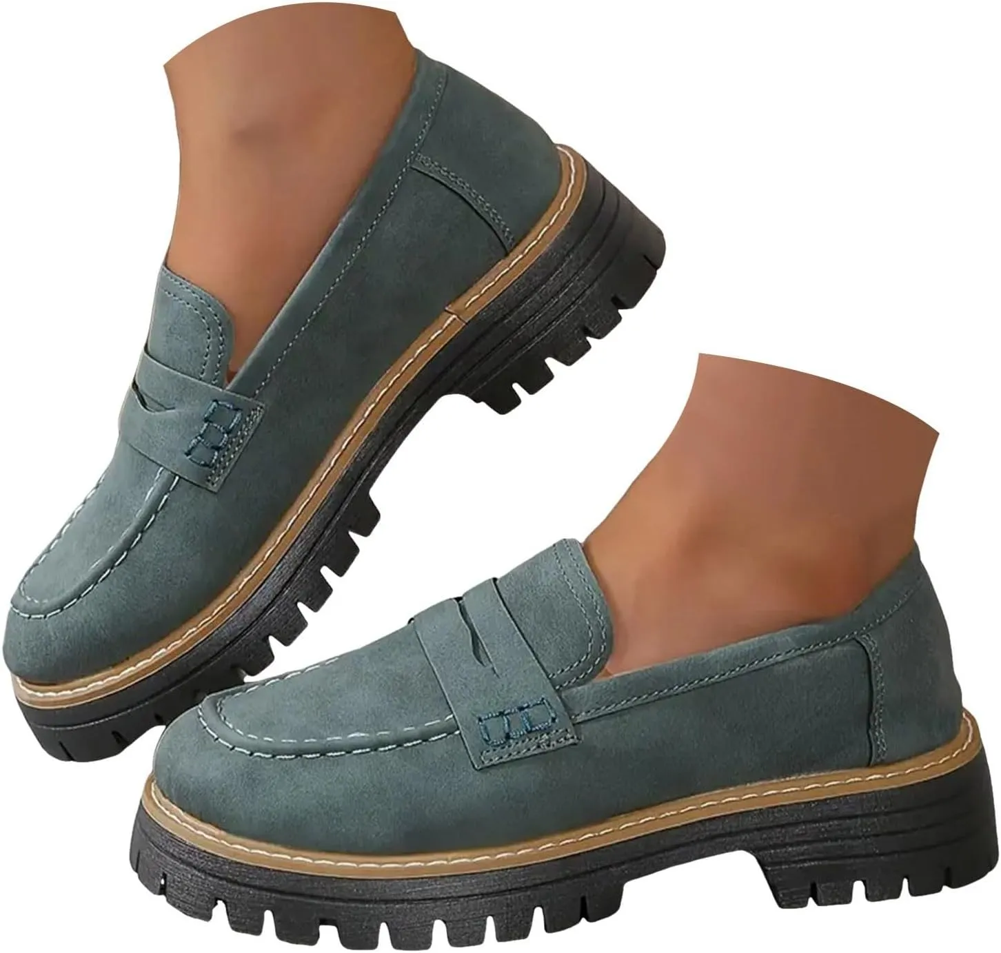 Orthoture-Orthopedic Platform Loafers Comfort Lightweight Shoes Womens Round Toe Walking Shoes Slip on Casual Shoes