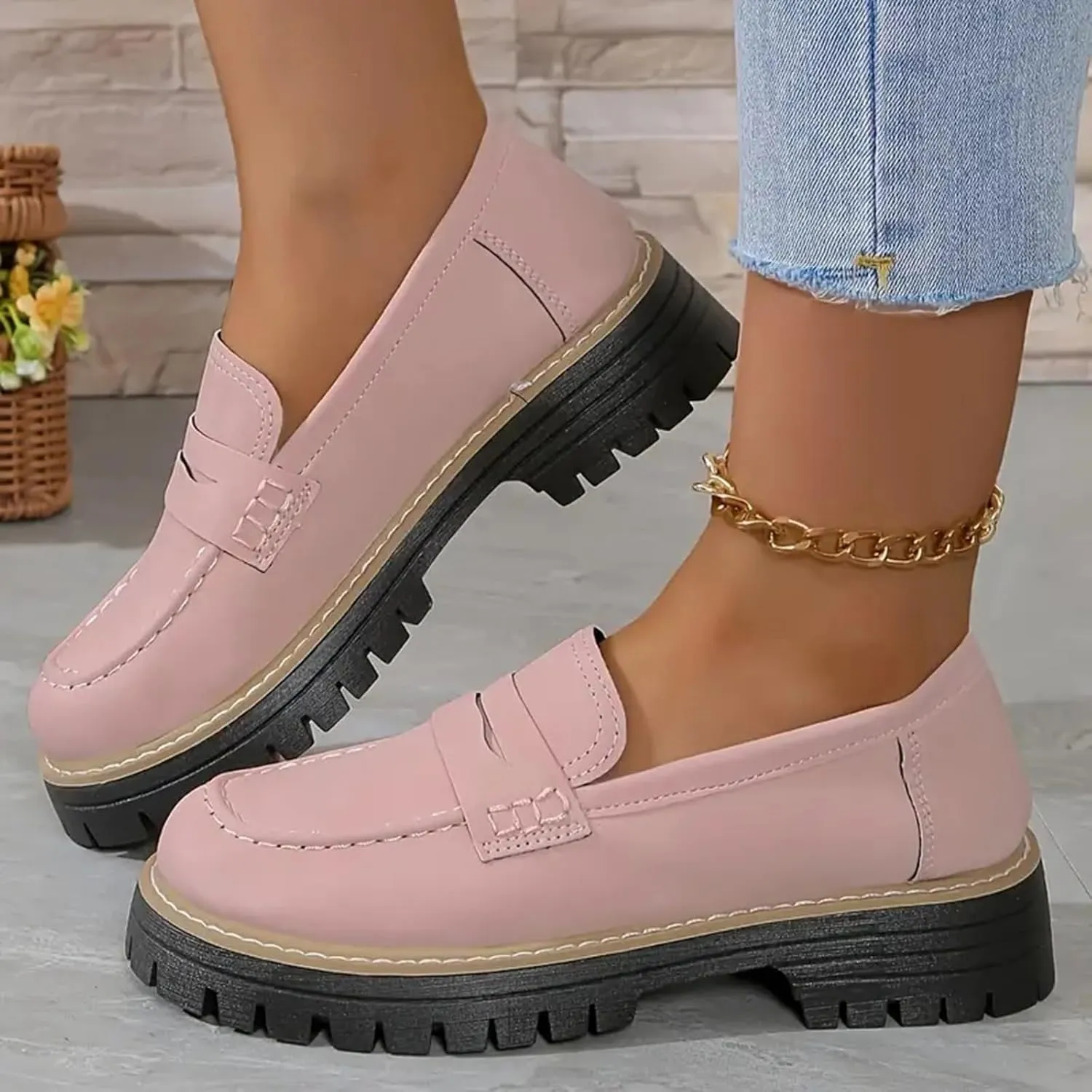 Orthoture-Orthopedic Platform Loafers Womens Round Toe Walking Shoes Comfort Lightweight Shoes Slip-on Casual Shoes