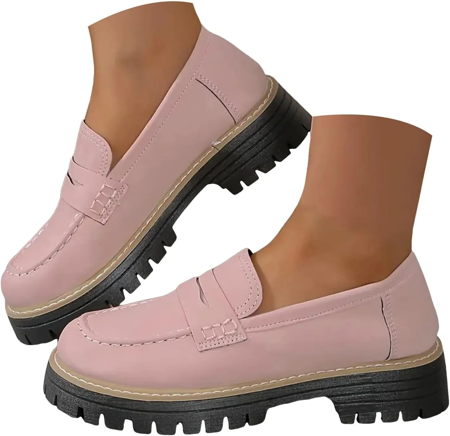 Orthoture-Orthopedic Platform Loafers Womens Round Toe Walking Shoes Comfort Lightweight Shoes Slip-on Casual Shoes