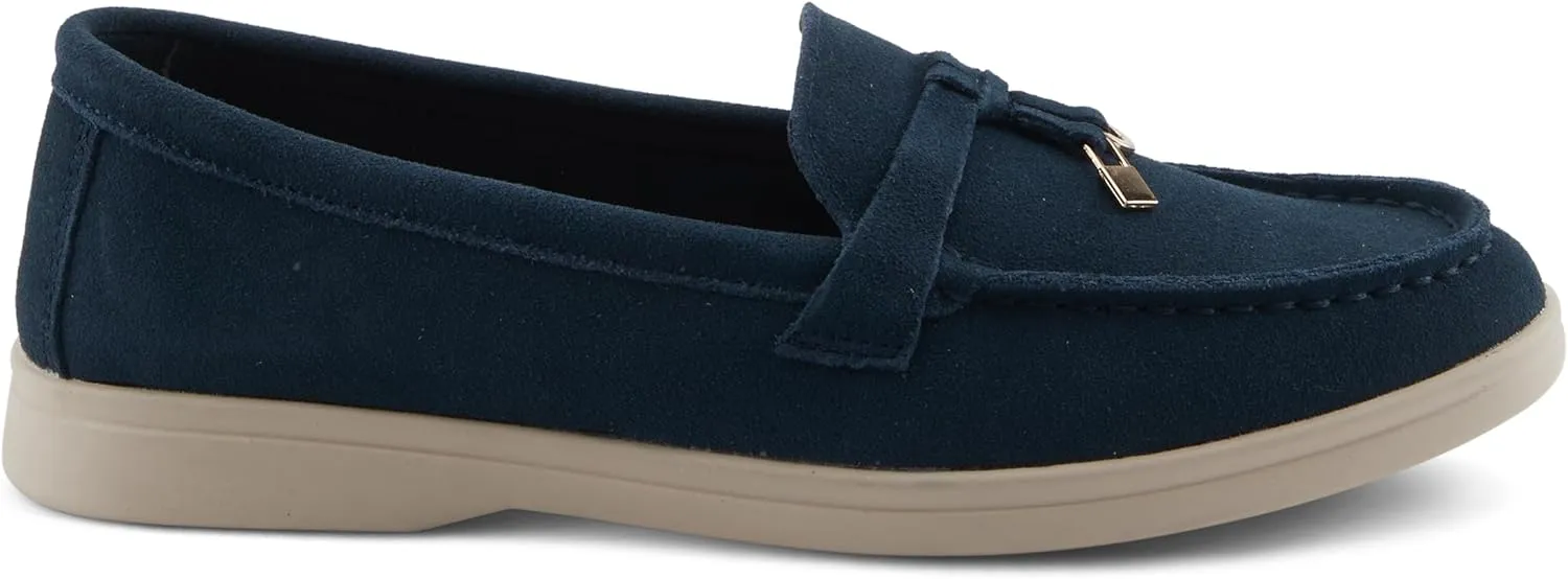 PATRIZIA Women's ISMENE Slip-On Suede Loafers - Almond Toe, Decorative Tassel, Luxurious Comfort