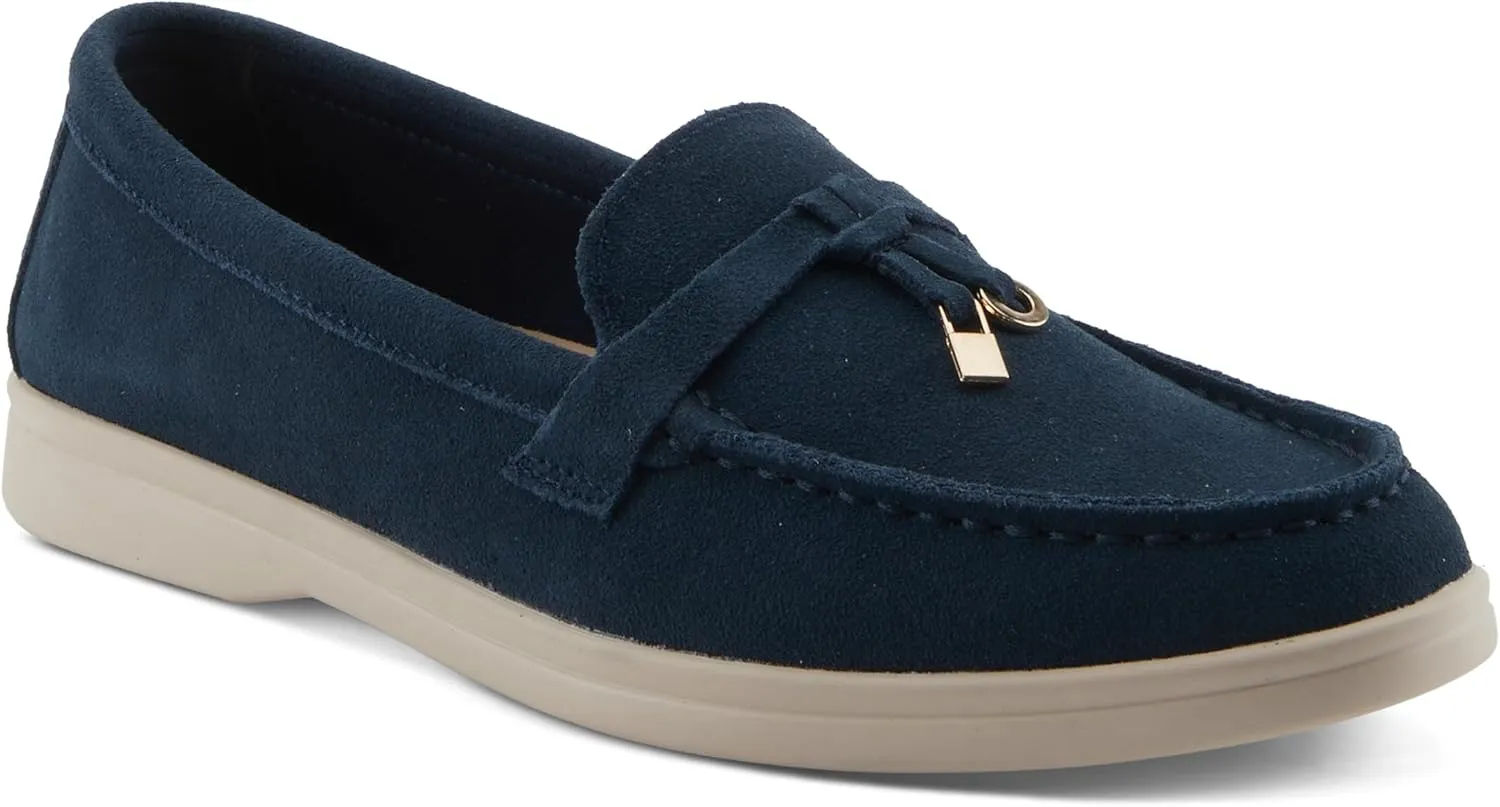 PATRIZIA Women's ISMENE Slip-On Suede Loafers - Almond Toe, Decorative Tassel, Luxurious Comfort