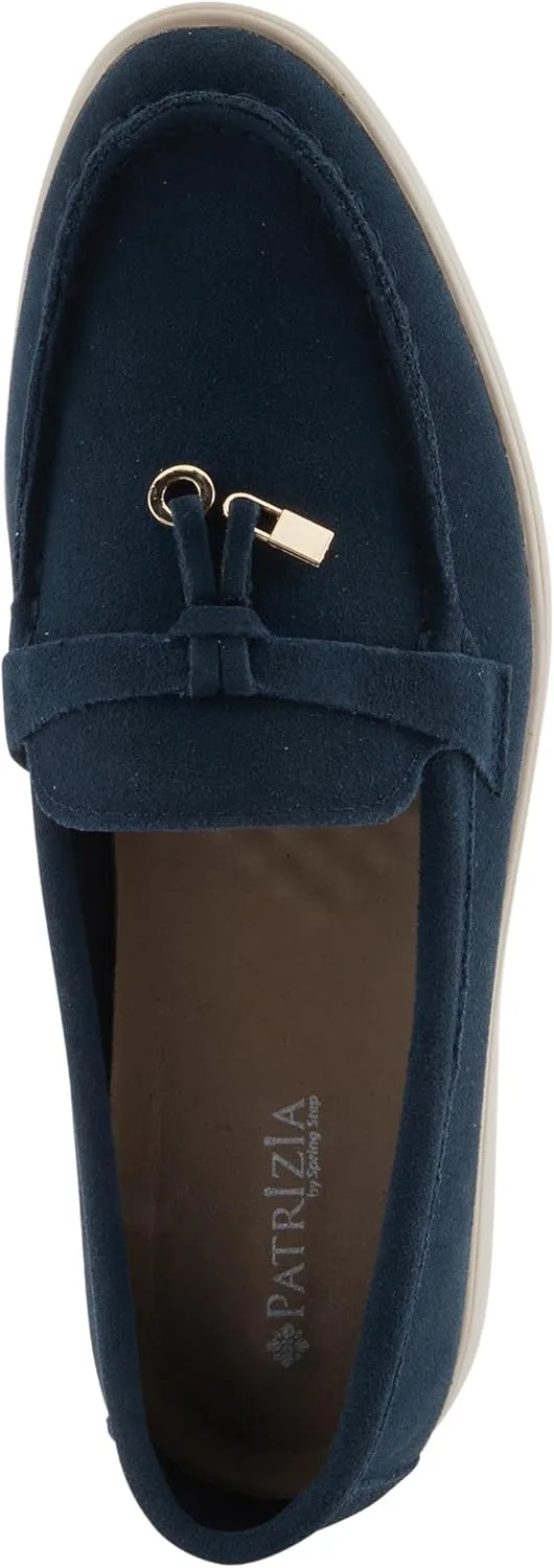 PATRIZIA Women's ISMENE Slip-On Suede Loafers - Almond Toe, Decorative Tassel, Luxurious Comfort
