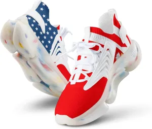 Polish American Flag Men's Running Shoes Lightweight Walking Shoe Breathable Sneaker