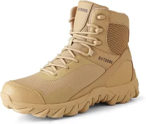 QUNLON Men's military & Tactical Boots Lightweight Combat Boots for Men Breathable Army Jungle Boots Men's Water Resistant Hiking Hunting Outdoor Boots