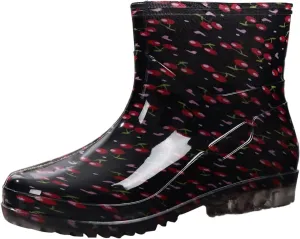 Rain Boots Women Wide Feet Mens Grounded Footwear Small Heel Booties Non Slip Work Barefoot Shoes Women's Mid Calf Rain Boots Waterproof Fashion Womens Chelsea Boots