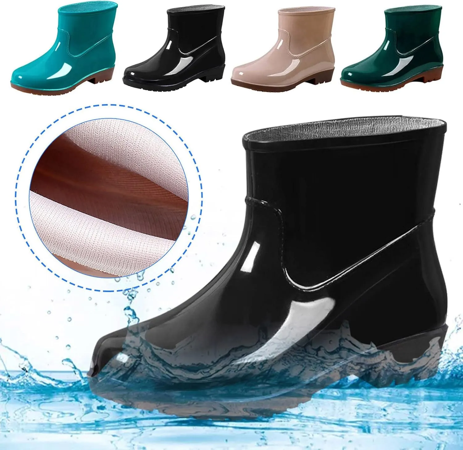 Rain Boots Women Women's Ankle Rain Boots Waterproof Garden Shoes Outdoor Work Boot for Hunting Gardening Farming
