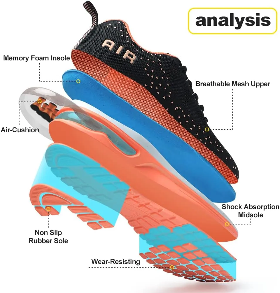 RUMPRA Women Sneakers Lightweight Air Cushion Gym Fashion Shoes Breathable Walking Running Athletic Sport